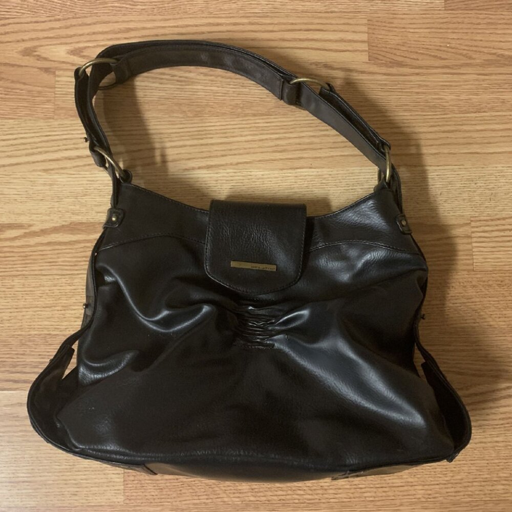 Matt and Natt Black Leather Slouch Purse Bag